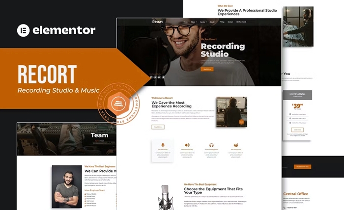 Recort - Recording Studio Elementor Template Kit 1.0.0