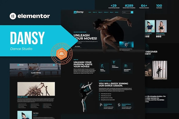 Dansy – Dance Studio Elementor Pro Template Kit 1.0.0
