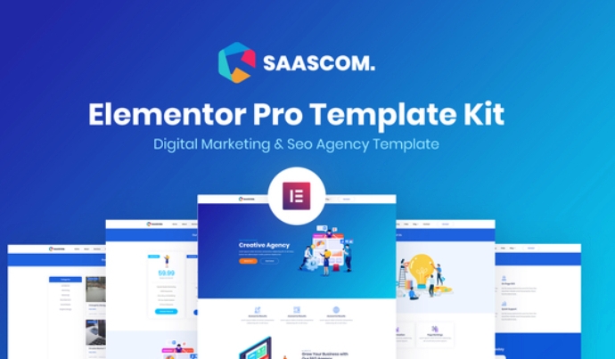 Saascom – Digital Marketing & SEO Agency Elementor Template Kit 1.0.0