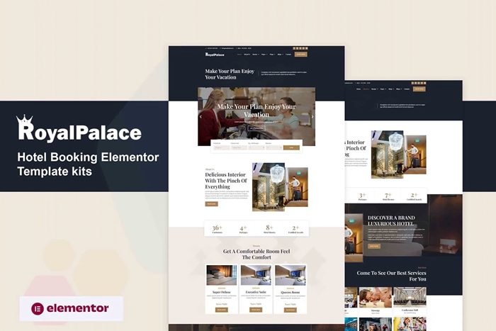 Royalpalace – Hotel Booking Elementor Pro Template Kit 1.0.0