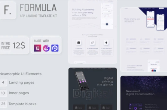 Formula - Software & App Landing Elementor Template Kit 1.0.0