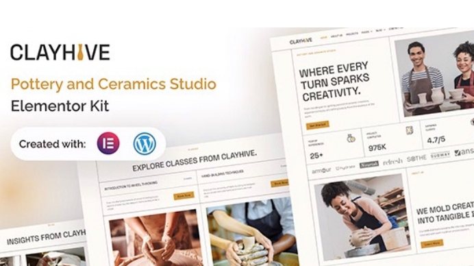 ClayHive – Pottery & Ceramics Studio Elementor Kit 1.0.0