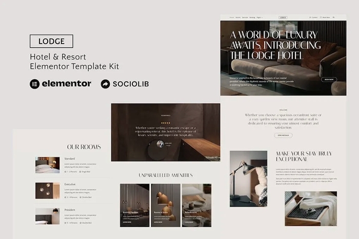 Lodge – Hotel & Resort Elementor Template Kit 1.0.0