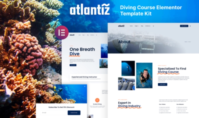 Atlantiz – Diving School Elementor Template Kit 1.0.0