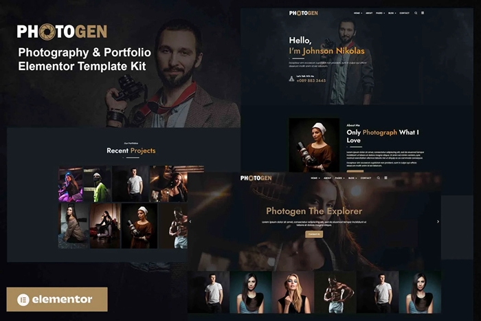 Photogen – Photography & Portfolio Elementor Template Kit 1.0.0