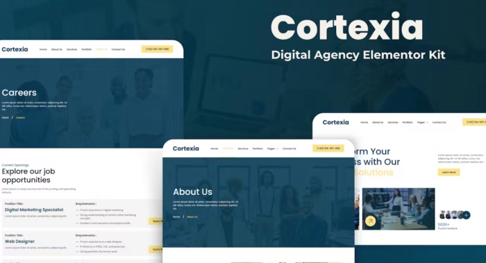 Cortexia - Digital Agency Elementor Template Kit 1.0.0