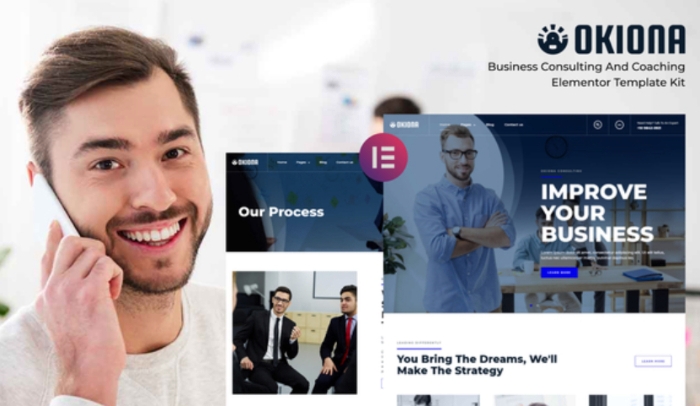 Okiona – Business Coaching & Consulting Elementor Template Kit 1.0.0
