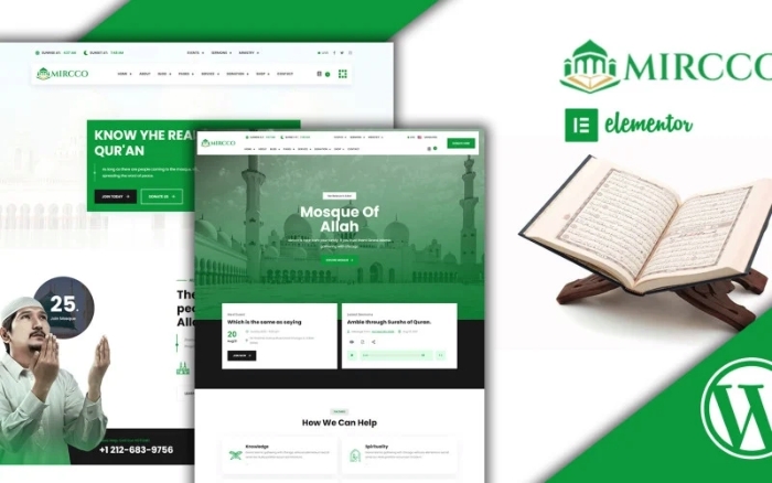 Mircco Muslim Religious Mosque Elementor WP Theme 1.0.0