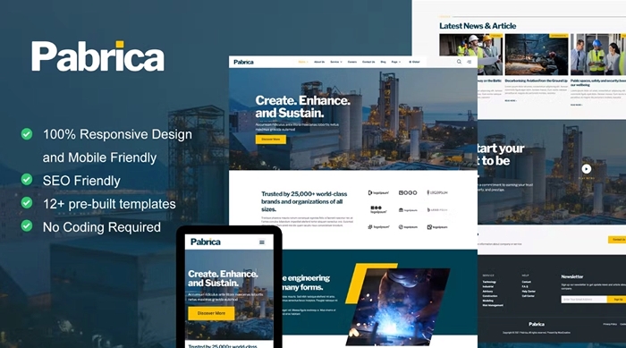 Pabrica – Engineering & Industrial Service Elementor Template Kit 1.0.0