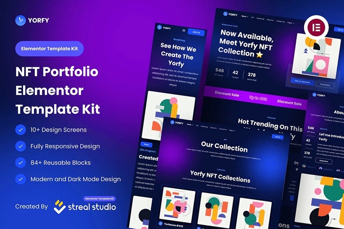 Yorfy - NFT Project Elementor Template Kit 1.0.0