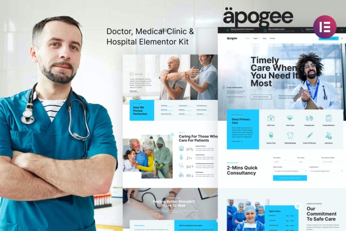 Apogee – Medical Clinic & Hospital Elementor Template Kit 1.0.0