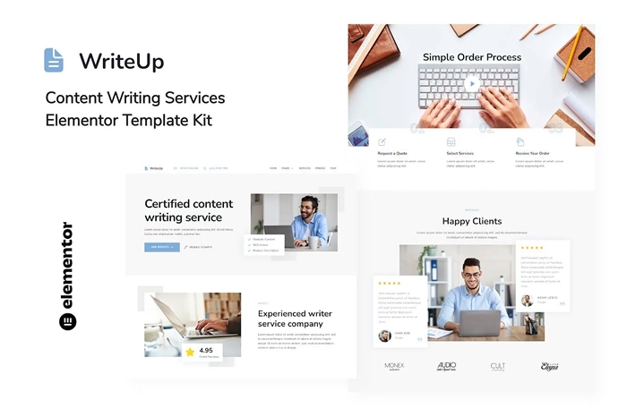 WriteUp – Content Writing Services Elementor Template Kit 1.0.0