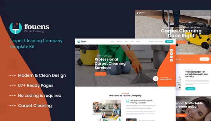 Fouens - Cleaning & Home Maintenance Company Elementor Template Kit 1.0.0