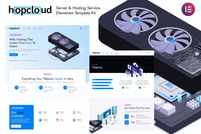 Hopcloud β Server & Hosting Service Elementor Template Kit 1.0.0