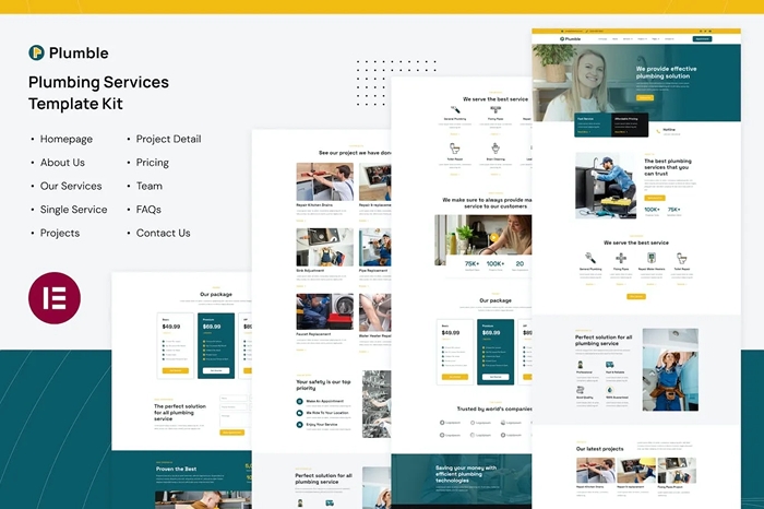 Plumble – Plumbing Services Elementor Template Kit 1.0.0