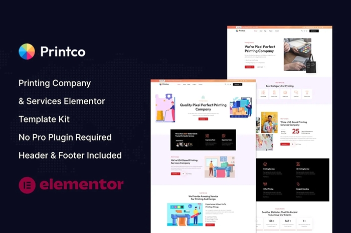 Printco - Printing Company & Services Elementor Template Kit 1.0.0