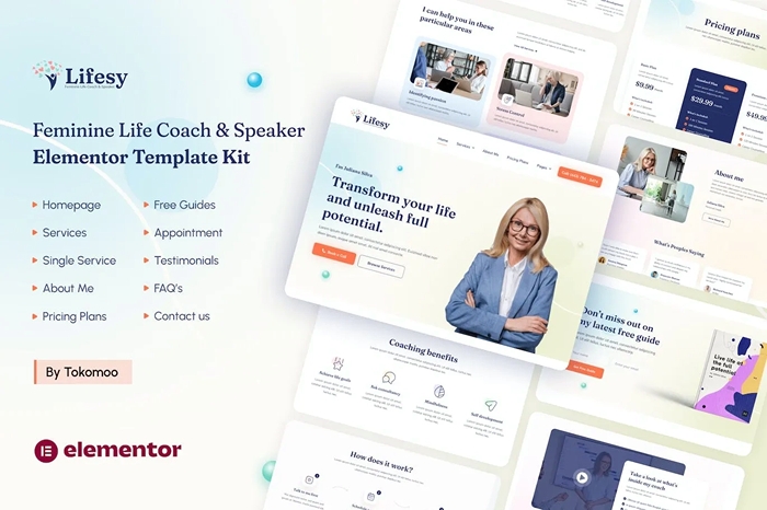 Lifesy – Feminine Life Coach & Speaker Elementor Template Kit 1.0.0