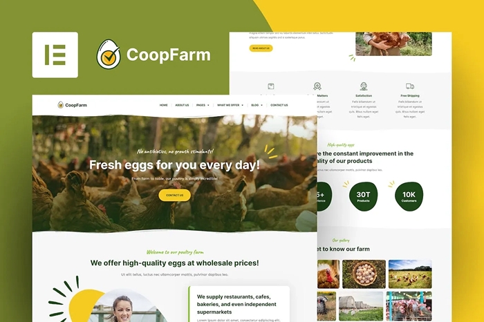CoopFarm - Poultry Farm Elementor Template Kit 1.0.0
