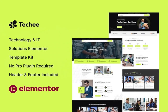 Techee – Technology & IT Solutions Elementor Template Kit 1.0.0