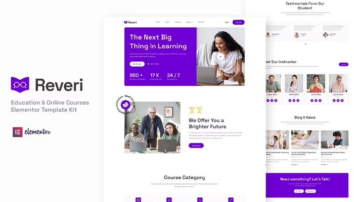 Reveri – Education & Online Courses Elementor Template Kit 1.0.0