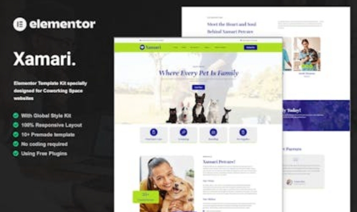 Xamari - Pet Care Services Elementor Template Kit 1.0.0