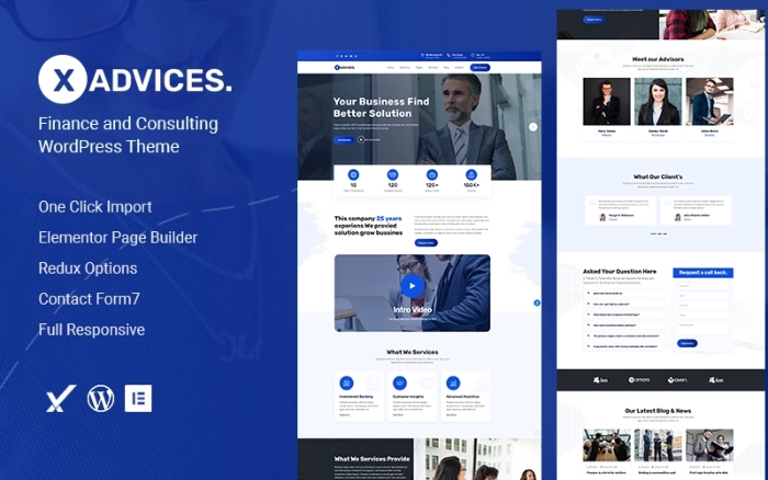 Xadvices - Finance and Consulting WordPress Theme 1.0.0