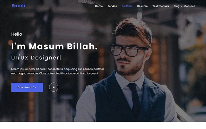 Emeli – Personal Resume and Portfolio WP Theme 1.0.0