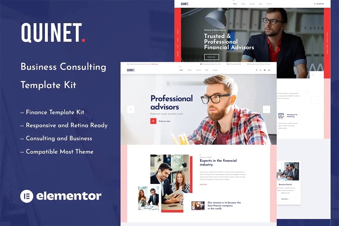 Quinet – Business Consulting Elementor Template Kit 1.0.0