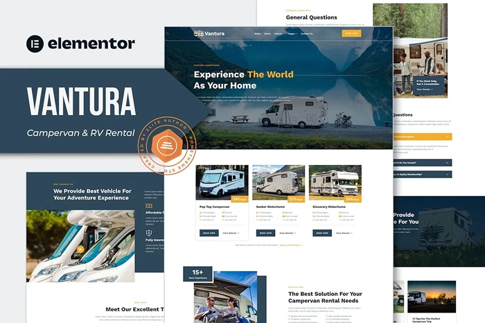Vantura - Campervan & RV Rental Elementor Template Kit 1.0.0