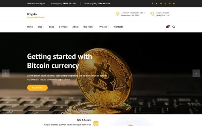 tCrypto – Crypto WordPress Theme 1.0.0
