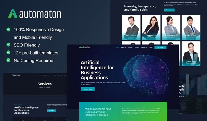 Automaton - Artificial Intelligence & Technology Services Elementor Template Kit 1.0.0