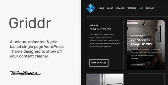 Griddr - Animated Grid Creative WP Theme 1.0.4