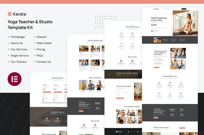 Karata – Yoga Teacher & Studio Elementor Template Kit 1.0.0