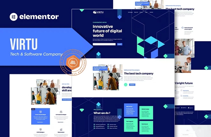 Virtu – Tech & Software Company Elementor Template kit 1.0.0
