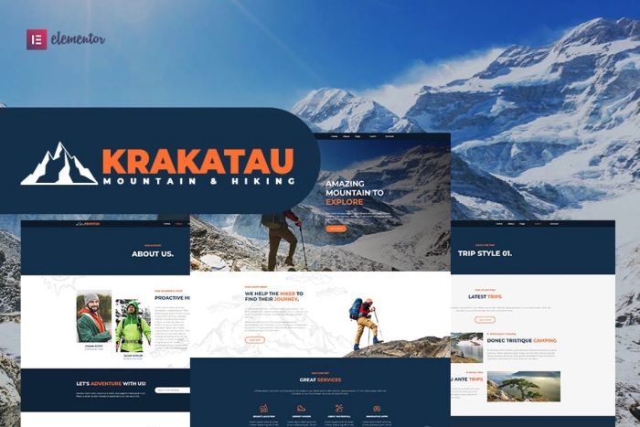 Krakatau β Mountain & Hiking Elementor Template Kit 1.0.0