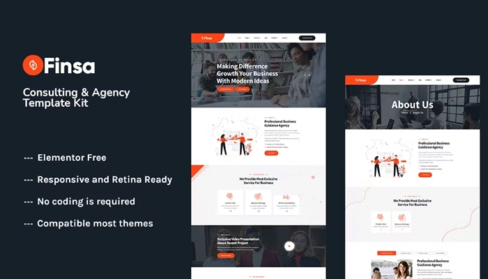 Finsa – Consulting & Agency Elementor Template Kit 1.0.0
