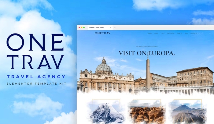 Onetrav – Travel Agency Elementor Template Kit 1.0.0