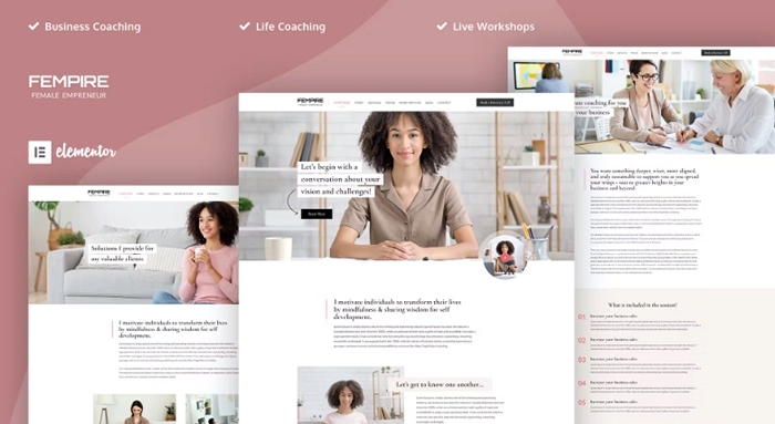 Fempire – Business Coach Elementor Template Kit 1.0.0