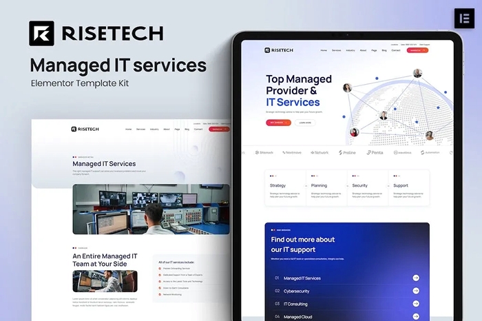 Risetech – Managed IT Services Elementor Template Kit 1.0.0