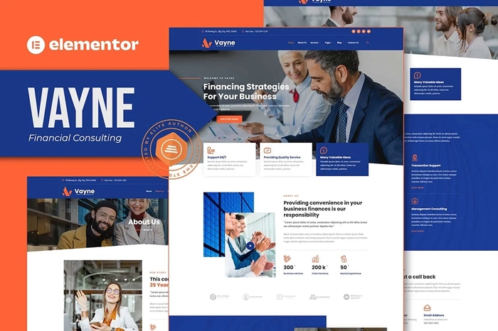 Vayne β Financial Consulting Elementor Template Kit 1.0.0