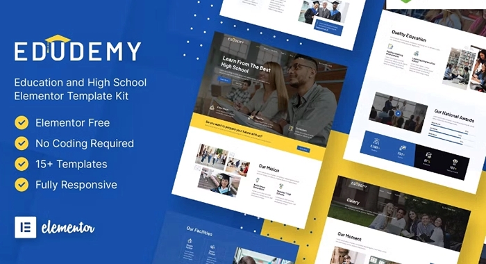 Edudemy – School & Education Elementor Template Kit 1.0.0