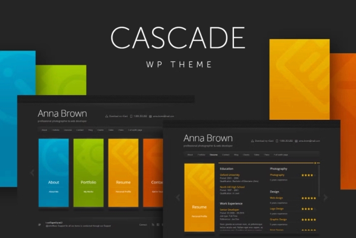 Cascade - Personal vCard WordPress Theme 8.2