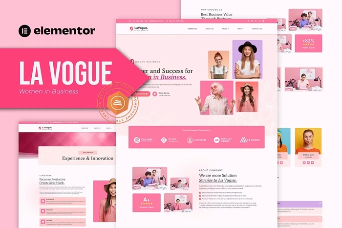 La Vogue - Feminine Business Elementor Template Kit 1.0.0