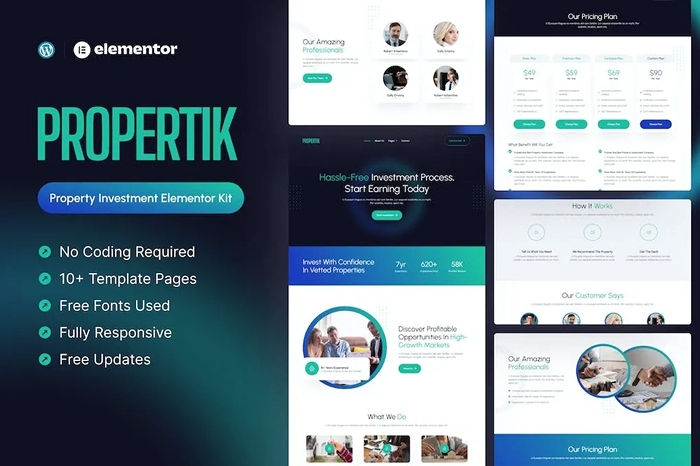 Propertik – Property Investment Elementor Pro Template Kit 1.0.0