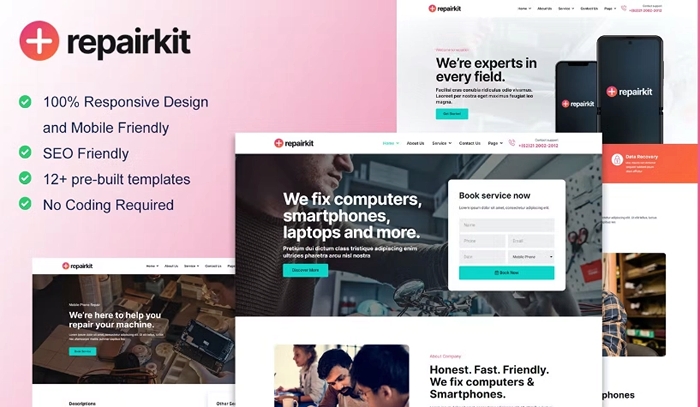 RepairKit - Mobile Phone & Computer Repair Elementor Template Kit 1.0.0
