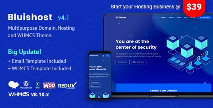 Bluishost – Responsive Web Hosting with WHMCS Themes 3.8