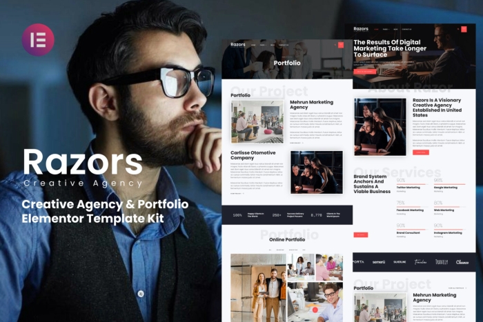 Razors – Creative Agency & Portfolio Elementor Template Kit