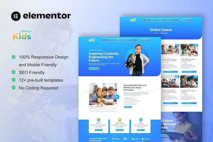 RoboticaKids – Kid Robotic School Elementor Pro Template Kit 1.0.0