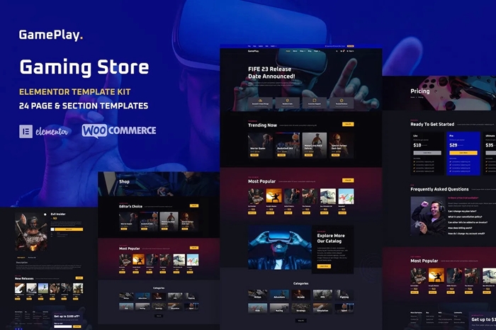 GamePlay - Video Game Store Elementor Template Kit 1.0.0