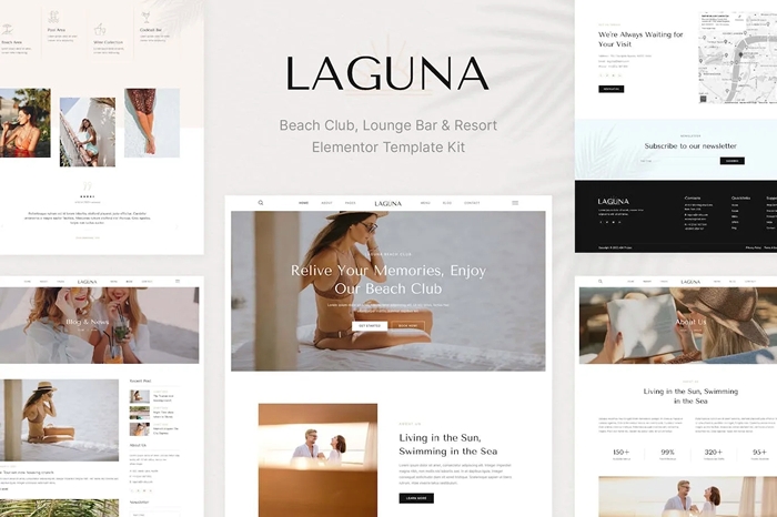 Laguna – Beach Club Lounge Bar & Resort Elementor Template Kit 1.0.0